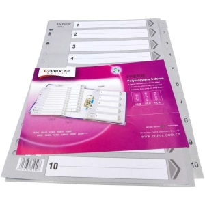 Comix File Divider/ IX910/ Business A4 size 10 Tabs PP Index Tab File Divider/Index Tab Divider By Mitrata