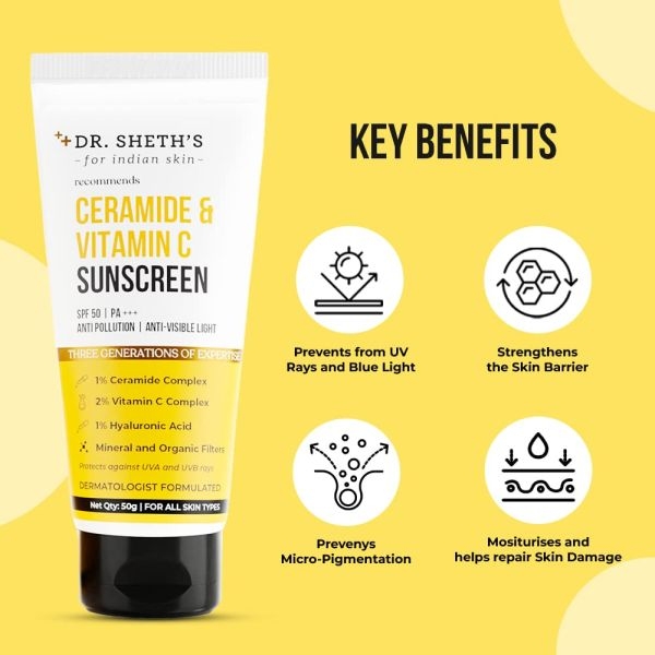 Dr. Sheth's Ceramide & Vitamin C Sunscreen 50g - Image 2