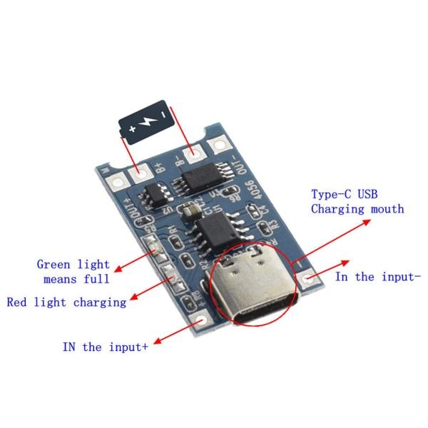 Type C USB 18650 Lithium Battery Charging Module Charging Board with Protection - Image 2
