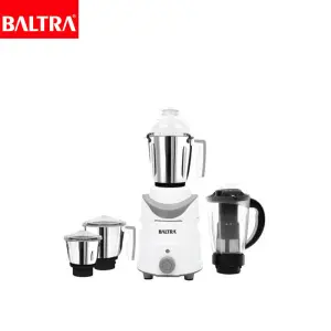 BALTRA Force Mixer Grinder | 4 jar | Heavy duty commercial application| 1.5L poly carbonate jar | 2L jumbo Jar, 1.2 L dry jar & 0.5 L chutney Jar | SS blades for precise & consistent results | Strong ABS body | 3 speed rotary control with incher | 1200W