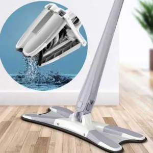 Microfiber Squeeze Mop for Floor Cleaning Hand-Free Wash Self Wringing Flat Mop