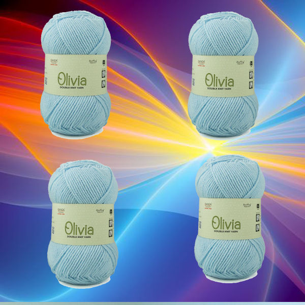 4 Pcs Set Ganga Olivia Sky Blue Olv002 Double Knit Yarn - Image 2