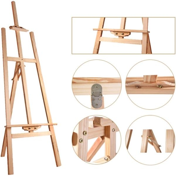 Easel Wooden Painting Stand For Display (Lyre)-145CM - Image 3