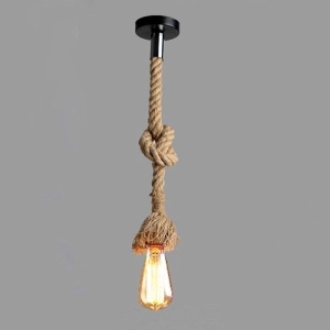 Vintage Jute Pendent E27 Hanging Rope Light