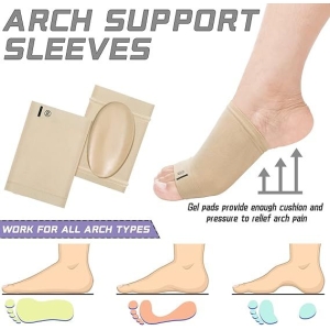 Cushioned Arch Support Braces Gel Pads - 1 PAIR