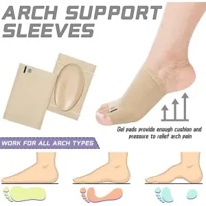 Cushioned Arch Support Braces Gel Pads - 1 PAIR