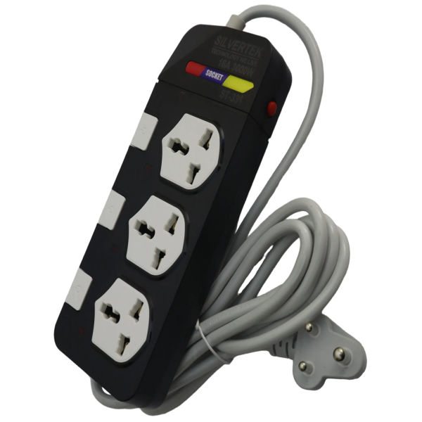 Silvertek 'ST-330' Surge Protector 100% Copper Accessories 3 Port 16A 3000W(max) 3 Pin Socket Universal Authentic Extension Multiplug - Image 2