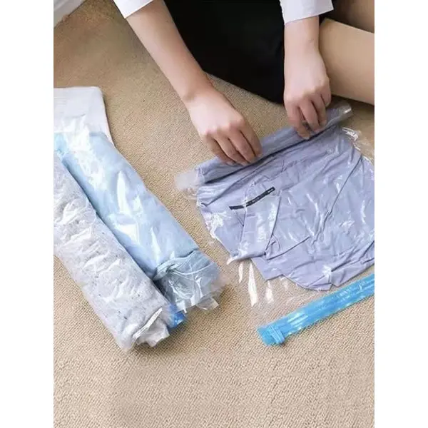 2-Pack Compact Hand-Roll Space Saver Bags for Travel Compression Storage - Image 2