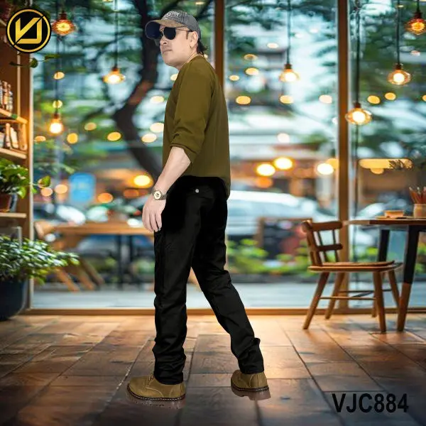 VIRJEANS (VJC884) Front Cargo Box Pant For Men- Black - Image 2