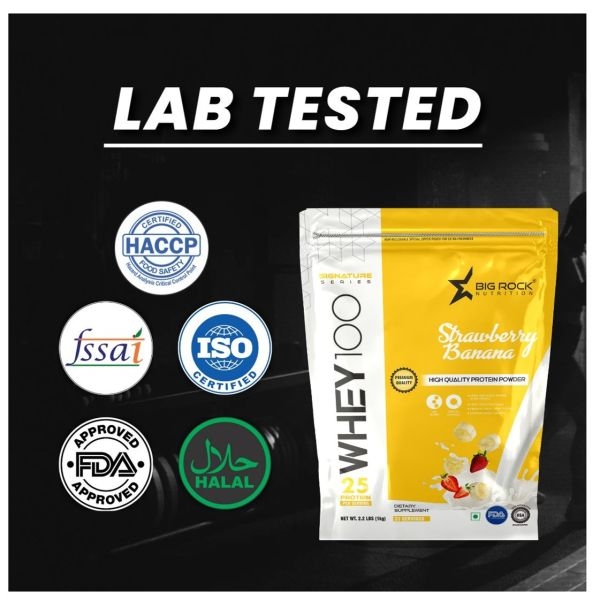 Bigrock Nutrition Whey 100 Whey Protein 33 Serving 1 kg (Straberry Banana Flavour) - Image 4
