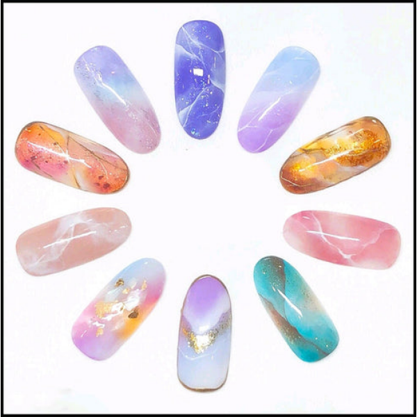 AS Morandi Marble Ink Blooming Gel Nail Polish, Nail Ink, Magic Watercolor Blossom Nail Varnish Art Flower Marble Autumn Design Manicure 15ml - Image 3