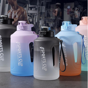 KOJA 1.5 Ltr Water Bottle with Straw Fitness Sports Gradient Plastic Cup Daily Tumbler with Motivational Time Marker LeakProof Water Bottle