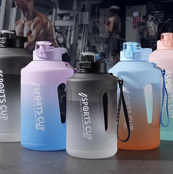 KOJA 1.5 Ltr Water Bottle with Straw Fitness Sports Gradient Plastic Cup Daily Tumbler with Motivational Time Marker LeakProof Water Bottle