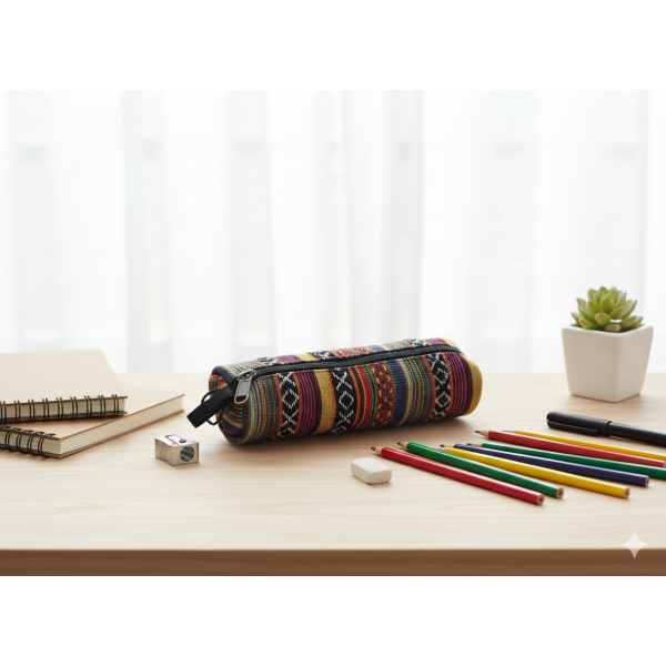 Eco-Friendly 100% Cotton Pencil Bag & Makeup Pouch - Compact and Stylish - Image 2