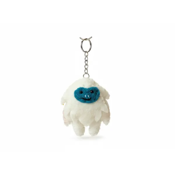Eco-Friendly Hand-Felted Wool Yeti Key Ring - White, 9cm - Made in Nepal - Image 2