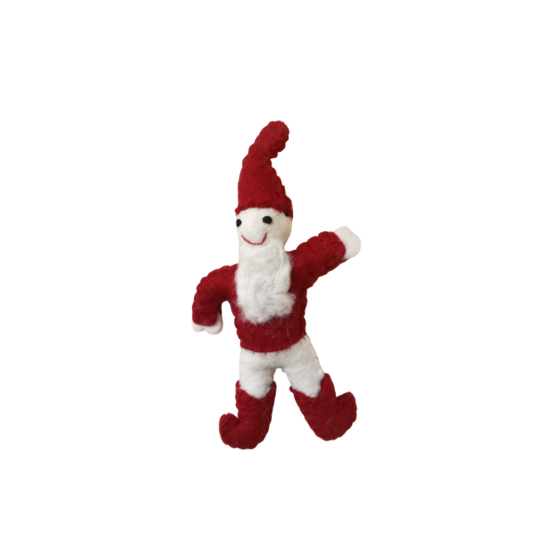 Eco-Friendly Woolen Santa Tree Hanging Ornament - 20 cm, Red & White Christmas Gift - Image 2
