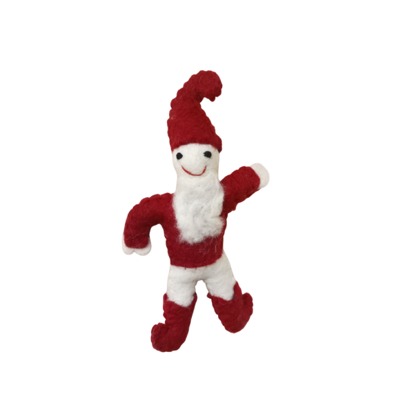 Eco-Friendly Woolen Santa Tree Hanging Ornament - 20 cm, Red & White Christmas Gift - Image 3