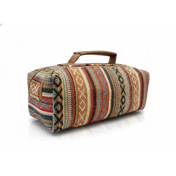 Eco Luxury Cotton Mix Mini Cosmetic Bag – Handmade in Nepal with AF Leather Strap - Image 5