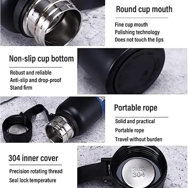 KOJA Large Capacity Vacuum Bottles, Leak-Proof Stainless Steel Insulated Flask Water Bottles for Outdoor Cycling Camping - Image 2