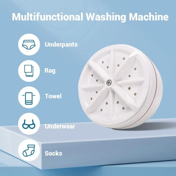 Mini Washing Machine Turbine Washing Machine Portable Turbo Washer for Travel Business Trip or College Rooms - Image 3