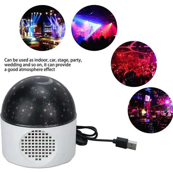 Car Crystal Ball LED Light RGB Star Moon Projector Stage Light Party Light for Club Bar - Image 3