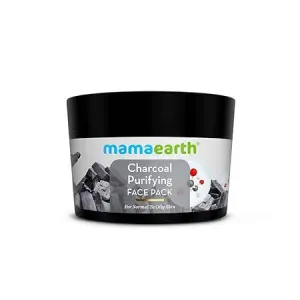 Mamaearth Charcoal Purifying Face Pack with Activated Charcoal & Glycolic Acid for Skin Detoxification Natural