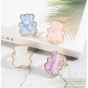 Pretty Rign Design Nail Art Display Painting Palette Finger Slip-in Nail Palette Art Tool Color Mixing Pallette for Artists Professionals Nail Salon Nail Technician Tool