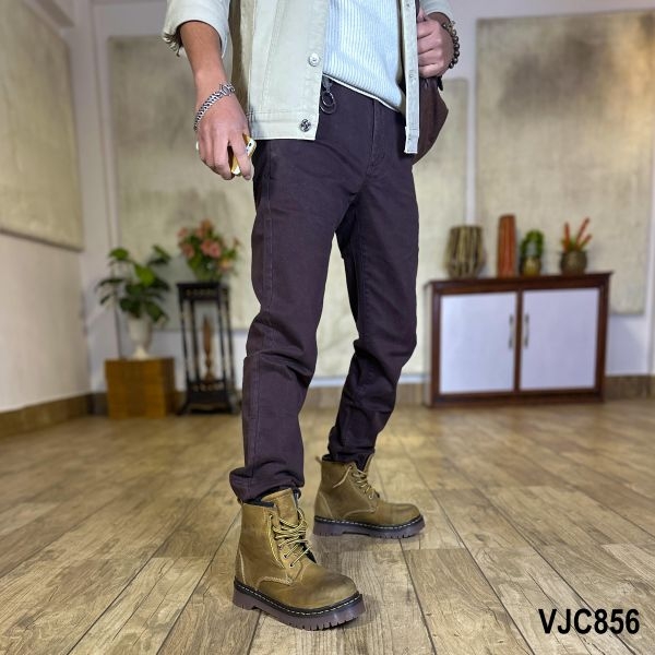 VIRJEANS (VJC856) Stretchable Cotton Straight Pant For Men-Brown - Image 2