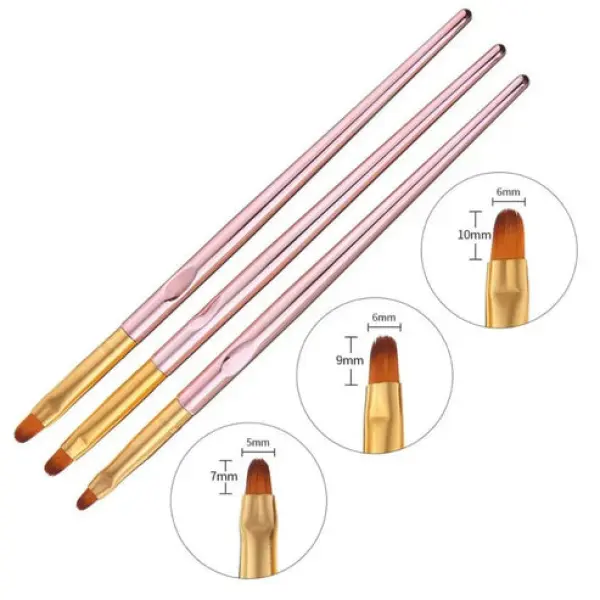 DIY Gel Nail Brush with Good Grip Handle Nylon Hair Ombre Brush Pro Nail Art Tool Multiple pcs for Nail Technicians Gel Brush For Nails Gel Brush Beauty Tool Nail Salon Beauty Salon Nail Brush - Image 2