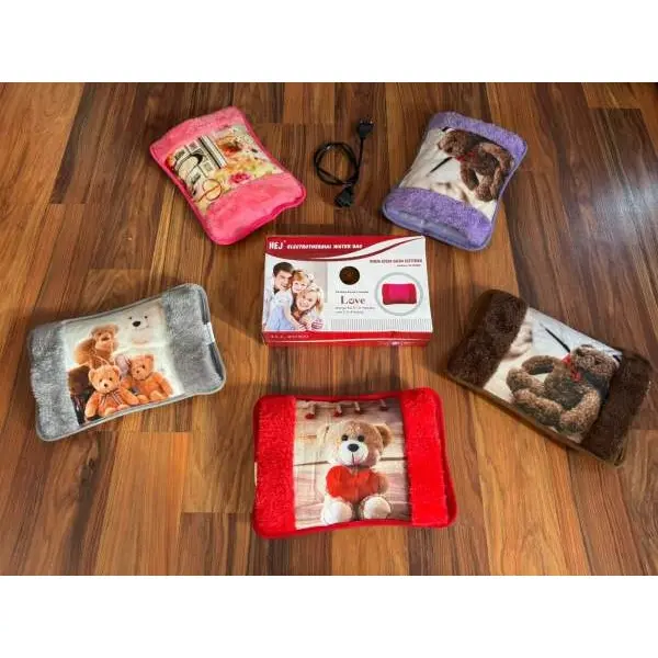 Electric Hot Water Bag With Fur Hand Pocket - Image 4