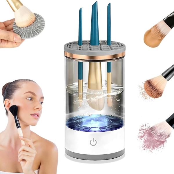 Electric Makeup Brush Cleaner Automatic Quick Dry Machine Rechargeable Fast Cleaning Tool for Cosmetic Brushes - Image 2