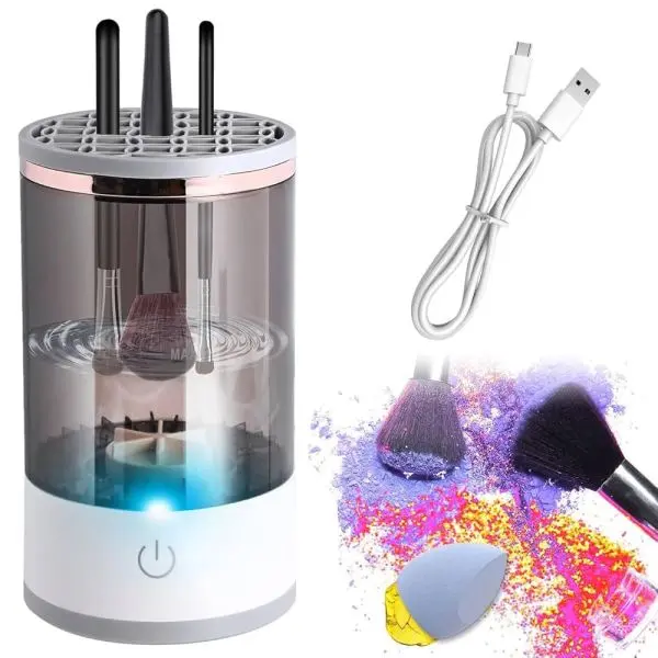 Electric Makeup Brush Cleaner Makeup Brush with Clean Mat Automatic Cosmetic Brush Cleaner Makeup Brush Tools - Image 2