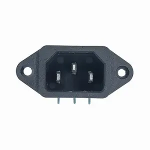 Electronic Spices AC 250V 10A 3pin Panel Mount Plug Adapter Connector Socket,Black - PACK OF 2