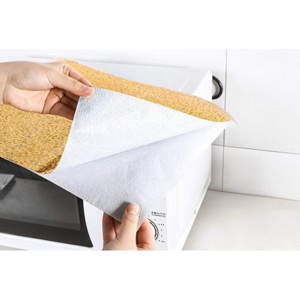 Elegant Golden Aluminum Foil Self-Adhesive Roll for Kitchen Backsplash, Oil-Proof Anti-Mold Wall Protector, Heat-Resistant for Cabinets & Drawers - 5m - Image 3