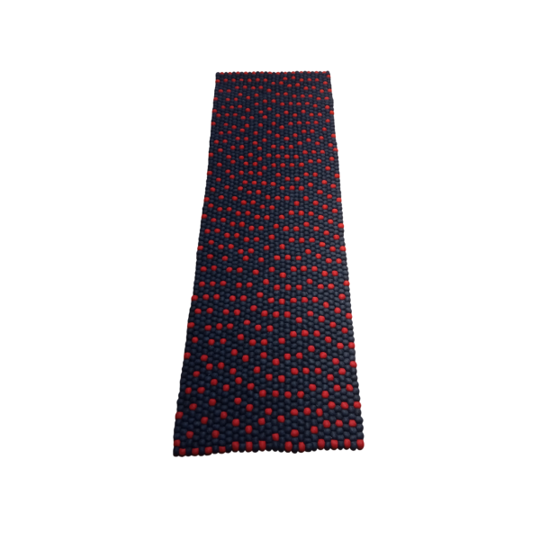 Elegant Navy Blue Wool Felt Ball Carpet 60 Cm x 180 Cm - Image 2