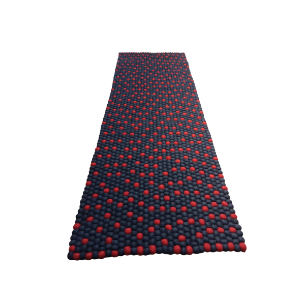 Elegant Navy Blue Wool Felt Ball Carpet 60 Cm x 180 Cm - Image 4