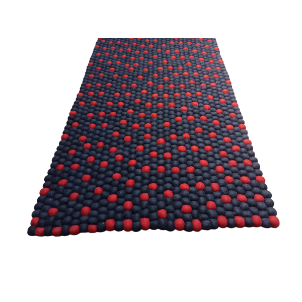 Elegant Navy Blue Wool Felt Ball Carpet 60 Cm x 180 Cm - Image 5