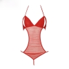 Elegant Red Soft Net Bodysuit Lingerie