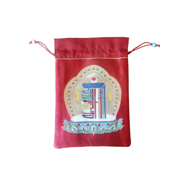 Elegant Traditions: Auspicious Symbol Brocade Drawstring Jewelry Bag - Image 3