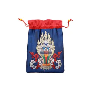 Elegant Traditions: Auspicious Symbol Brocade Drawstring Jewelry Bag