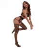 Elegant Women High Waist Fishnet Leggings Thigh High Tights in Black