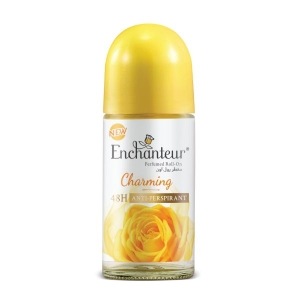 Enchanteur Charming Roll-On Deodorant for Women, 50ml with Roses, Muguets & Cedarwood Extracts