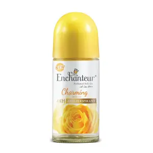 Enchanteur Charming Roll-On Deodorant for Women, 50ml with Roses, Muguets & Cedarwood Extracts