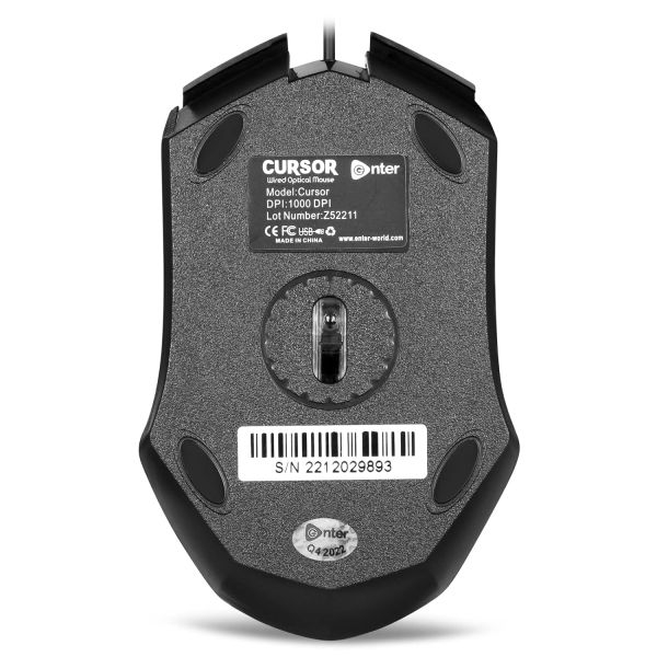 Enter Cursor USB Wired Optical Mouse (Black Color) - Image 5