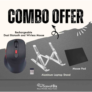 Ergonomic Workstation Combo: Dual Wireless Mouse