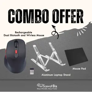 Ergonomic Workstation Combo: Dual Wireless Mouse