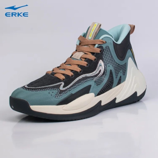 ERKE Basketball Shoes Charcoal/Celadon For Men (11122304287-107) - Image 2