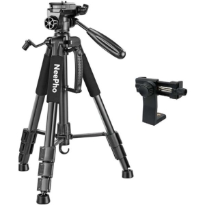 Extendable 180 Degrees Tilt Handle Carbon Fiber Camera Tripod Extendable Tripod Lightweight Aluminum Camera and Mobile Phone Tripod Outdoor Live Selfie Camera Phone Floor Stand Outdoor Live Selfie Camera Phone Floor Stand For DSLR Camera