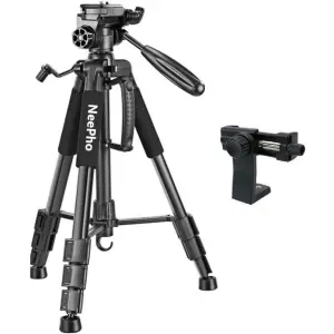Extendable 180 Degrees Tilt Handle Carbon Fiber Camera Tripod Extendable Tripod Lightweight Aluminum Camera and Mobile Phone Tripod Outdoor Live Selfie Camera Phone Floor Stand Outdoor Live Selfie Camera Phone Floor Stand For DSLR Camera