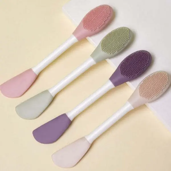 Extra Soft Double Ended Silicone Face Cleansing Brush Face Applicator Double Sided Brush Facial Mask Brush Facial Pores Cleaner Brush Durable & Strong Beauty Tool 1pc - Image 2